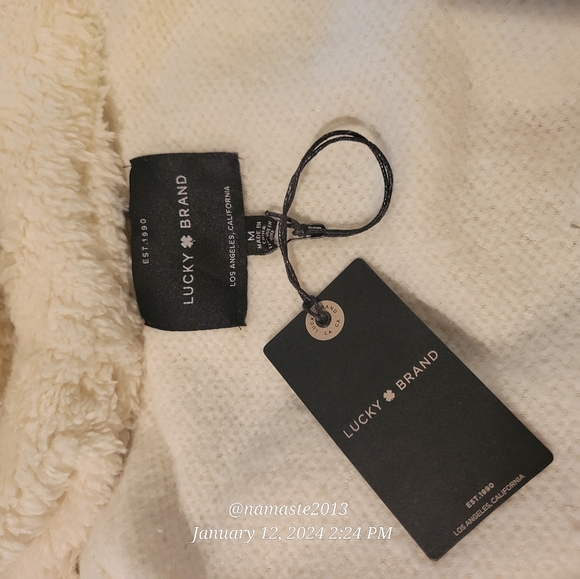 Lucky Brand Women's Faux Shearling Colorblock Jacket with Stand Collar #499 - Picture 5 of 10